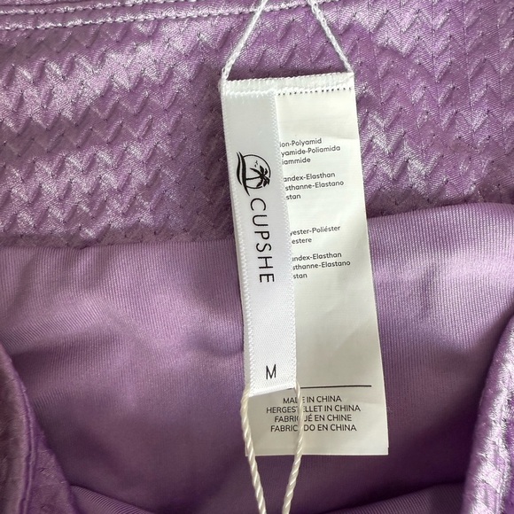 NWT Womens Cupshe Amiya Purple V-neck Criss Cross High Waisted Bikini - Picture 9 of 13